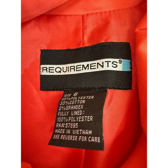 Requirements Size 6 Blazer Jacket LINED 4 button Collar Salmon Peach color - Picture 2 of 14